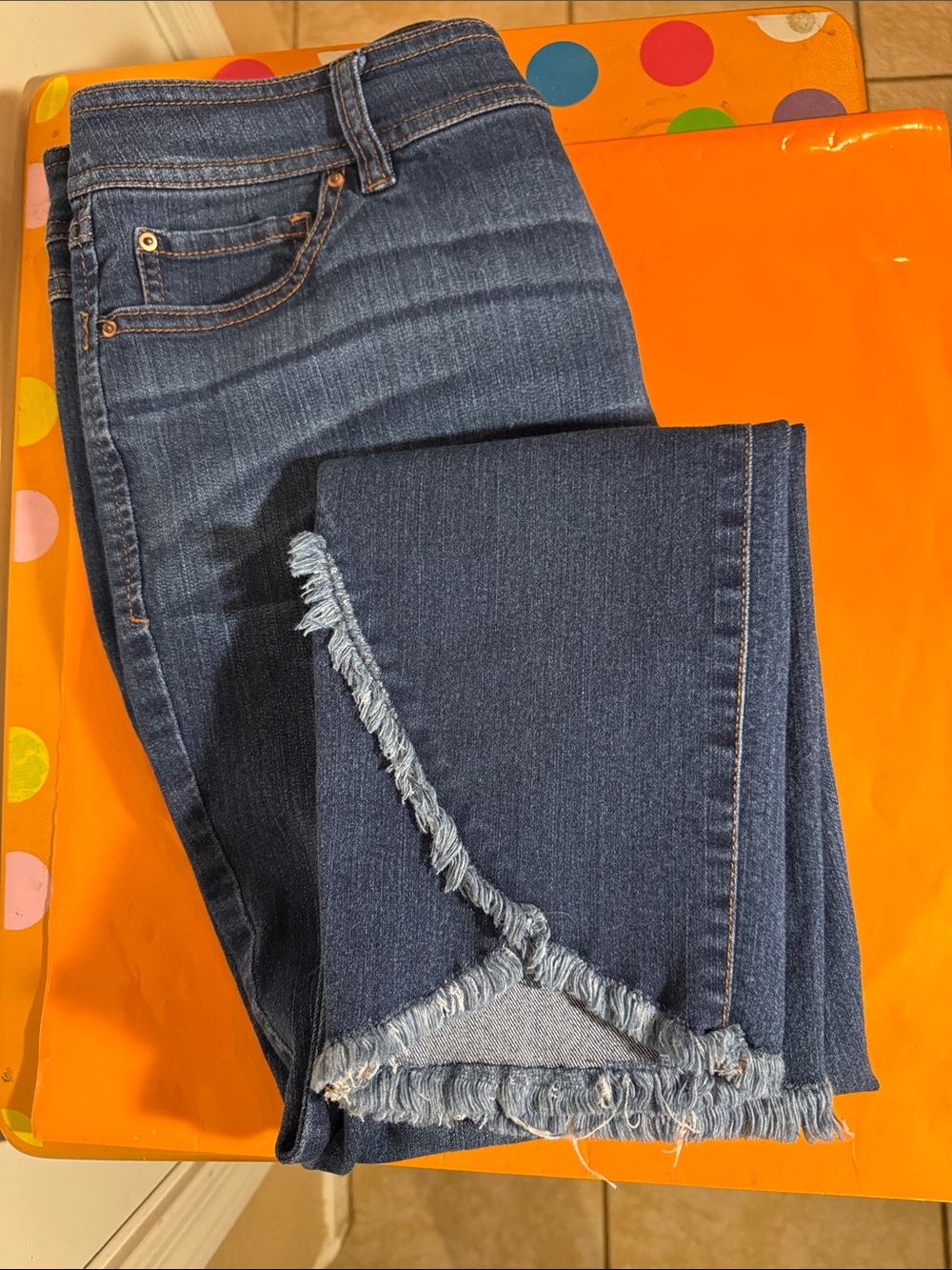 INC International Concepts Frayed Hem Ankle Jeans